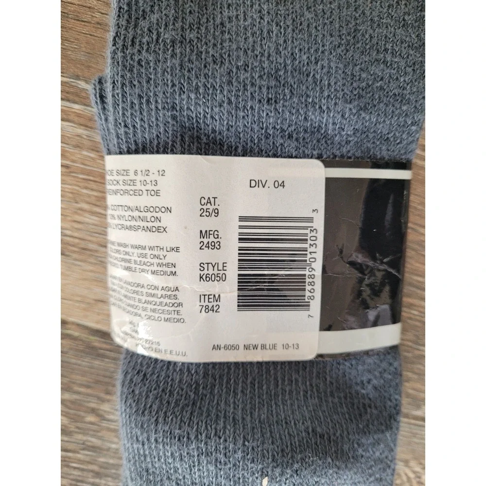 Silver Toe Mens‎ Casual Socks Blue Premium Cotton Lycra Size 6 1/2-12 #2/14